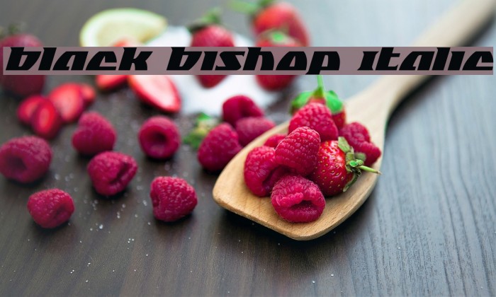 Black Bishop Italic Font examples