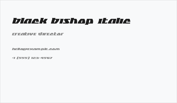 Black Bishop Italic Business Card