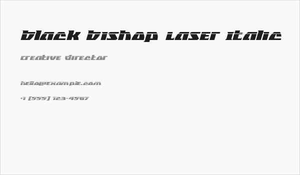 Black Bishop Laser Italic Business Card