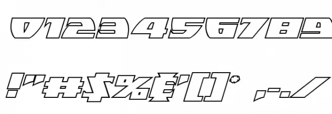 Black Bishop Outline Italic Font OTHER CHARS