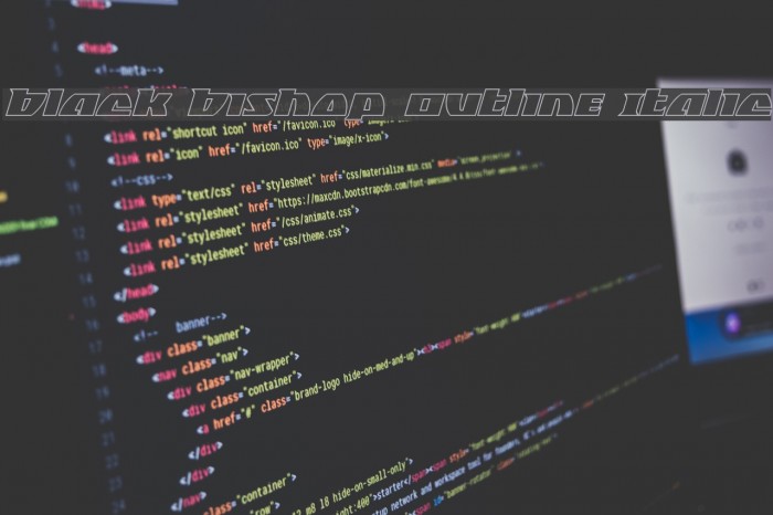 Black Bishop Outline Italic Example 2