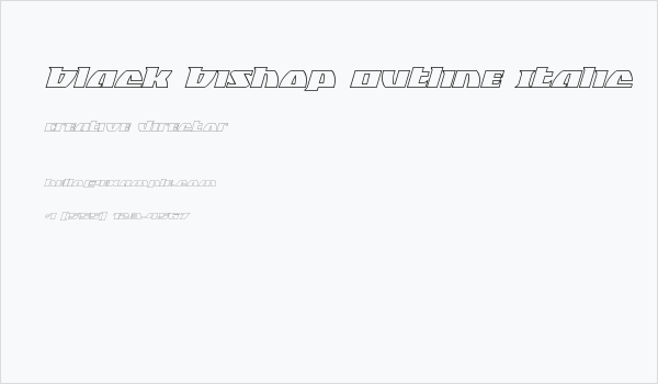 Black Bishop Outline Italic Business Card