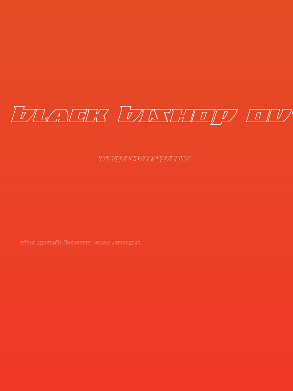 Black Bishop Outline Italic Poster