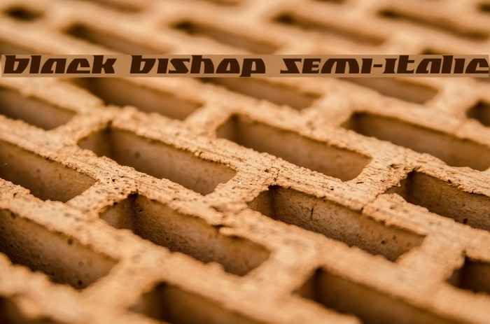 Black Bishop Semi-Italic Font examples