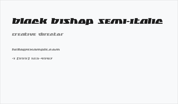 Black Bishop Semi-Italic Business Card