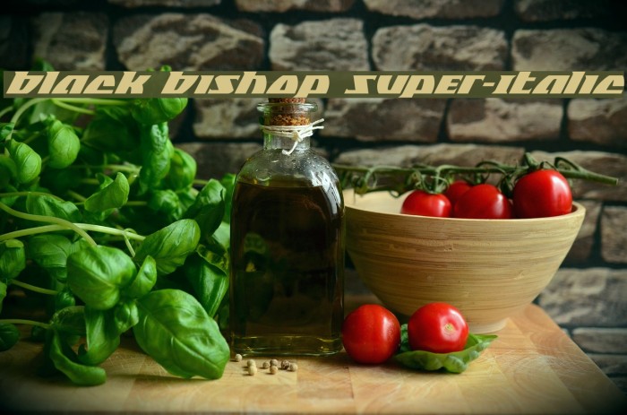 Black Bishop Super-Italic Font examples