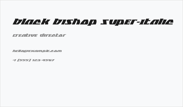 Black Bishop Super-Italic Business Card