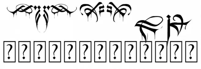 Black Blood Ornament Schriftart Kleinbuchstaben