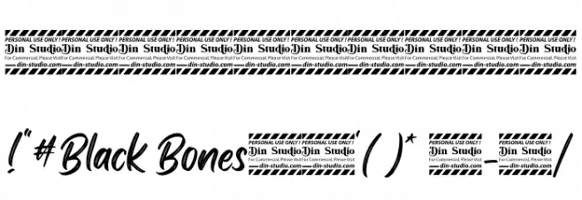 Black Bones Personal Use Font OTHER CHARS