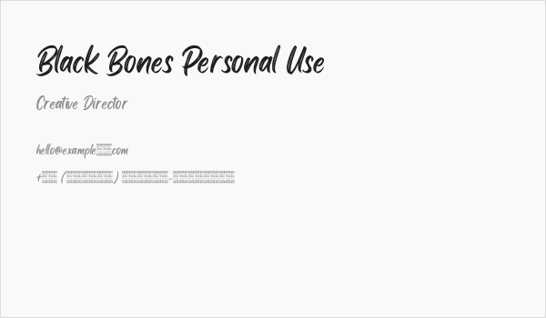 Black Bones Personal Use Business Card