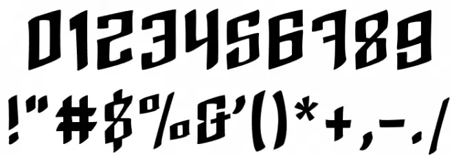 Black Brush Font OTHER CHARS