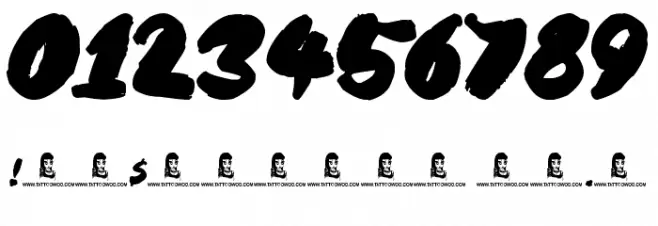 Black Brush Font OTHER CHARS