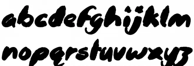 Black Brush Caratteri MINUSCOLO