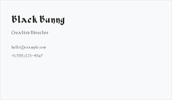 Black Bunny Business Card