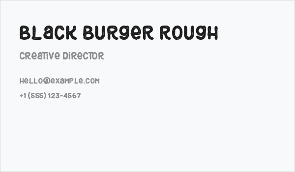 Black Burger Rough Business Card