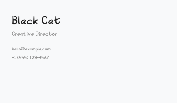 Black Cat Business Card