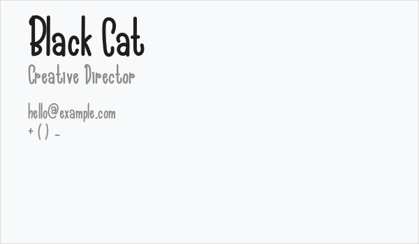 Black Cat Business Card