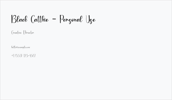 Black Catthie - Personal Use Business Card