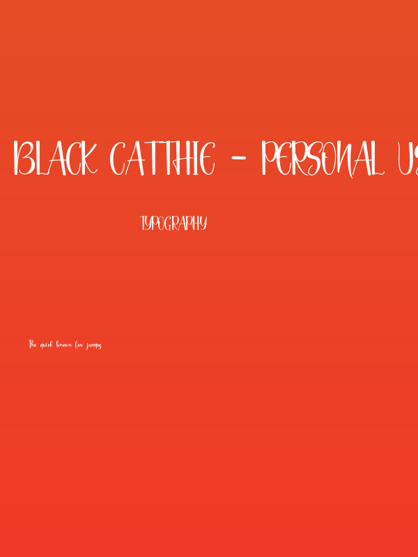 Black Catthie - Personal Use Poster