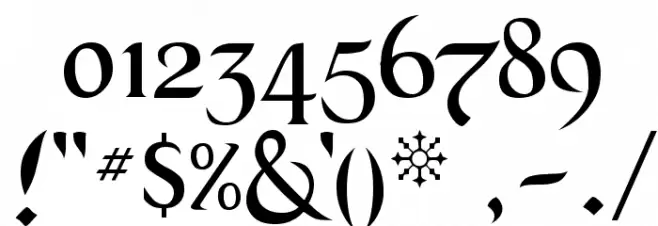 Black Chancery Font Alte caractere