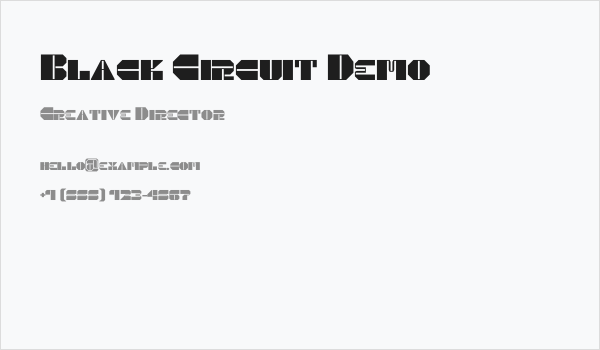 Black Circuit Demo Business Card
