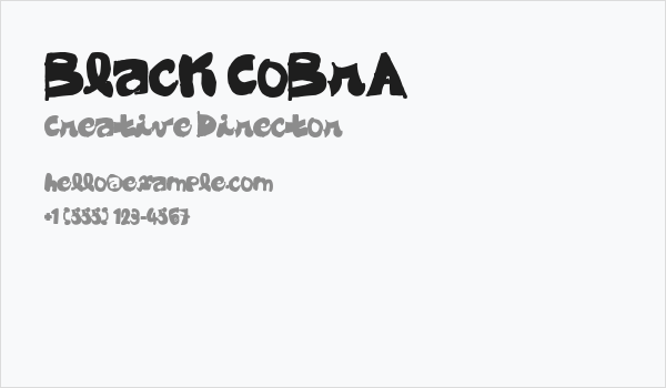 Black CoBrA Business Card