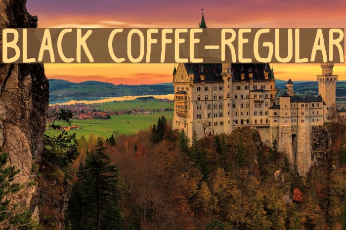Black Coffee-Regular Font examples
