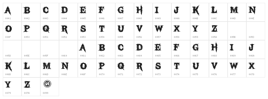 Black Dahlia Character Map
