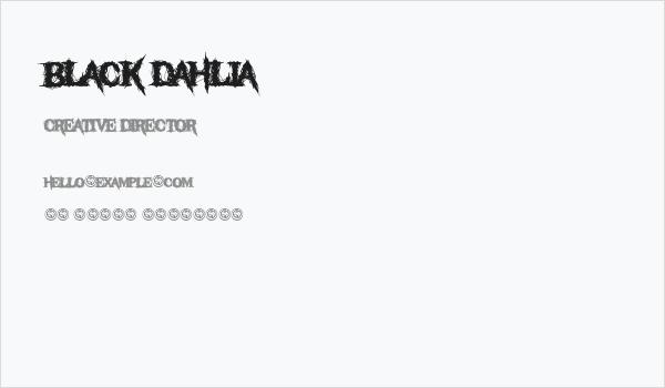 Black Dahlia Business Card