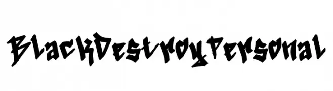 Black Destroy Personal  Frei Schriftart Herunterladen