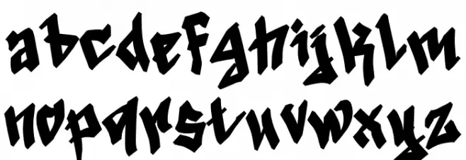 Black Destroy Personal Schriftart Kleinbuchstaben