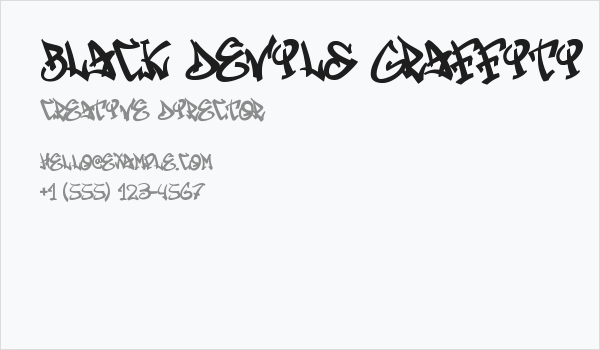 Black Devils Graffiti Business Card