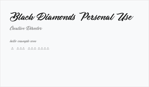 Black Diamonds Personal Use Business Card