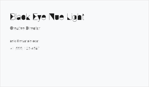 Black Eye Nue Light Business Card