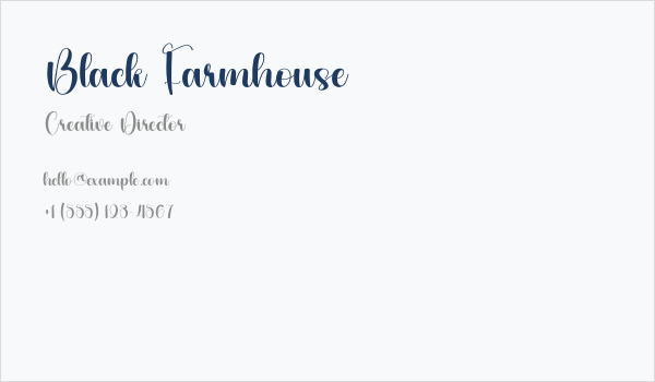 Black Farmhouse Business Card