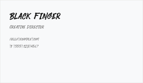 Black Finger Business Card
