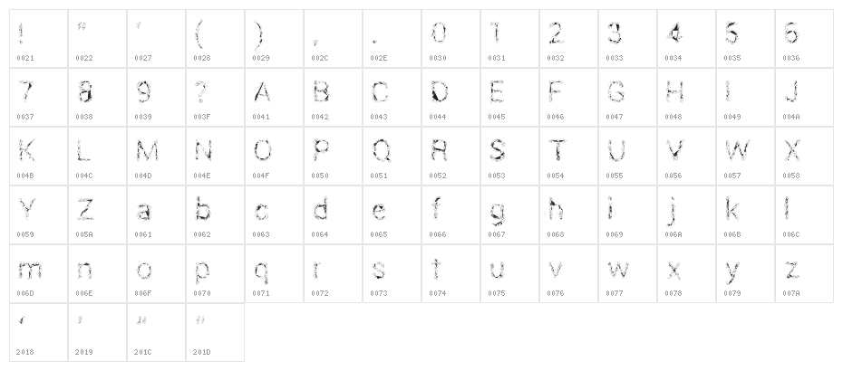 Black Fire Character Map