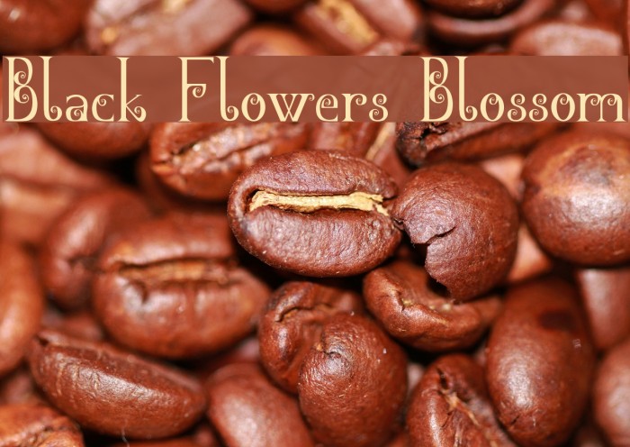 Black Flowers Blossom Font examples