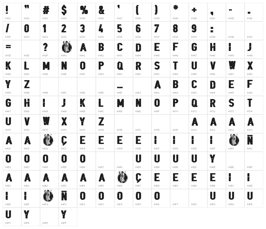 Black Folder Character Map