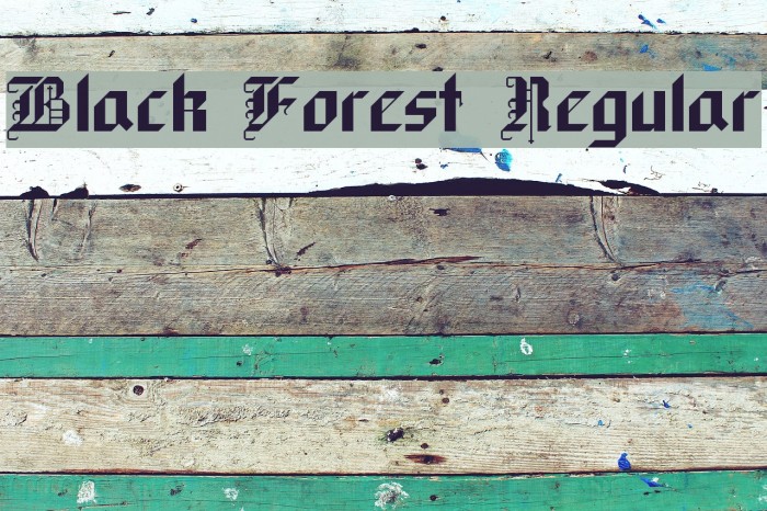 Black Forest Regular Font examples