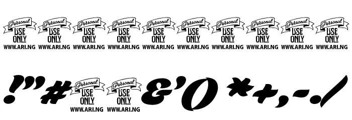 Black Fox Personal Use Only Font OTHER CHARS