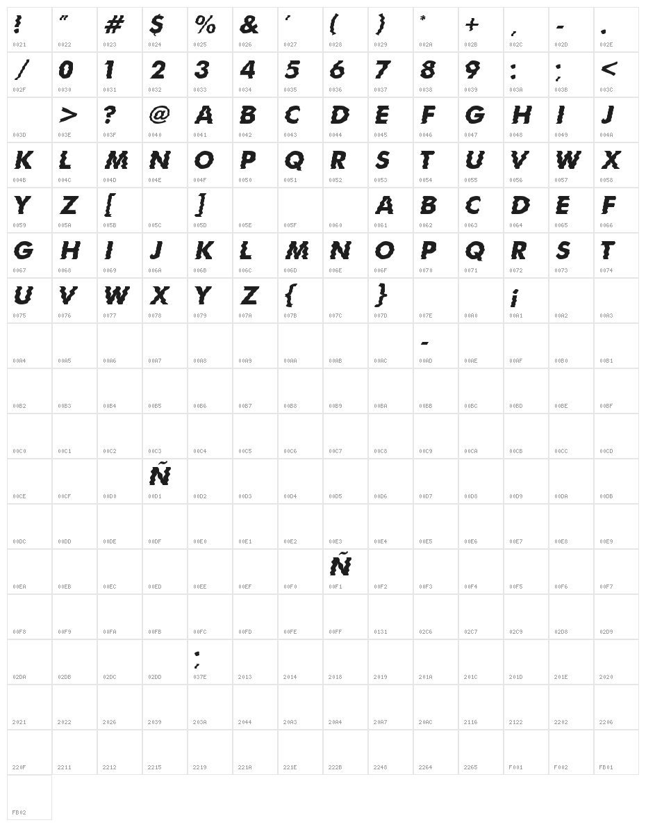 Black Friday Character Map