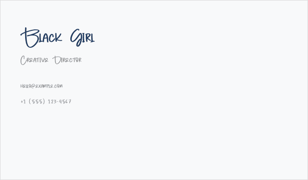 Black Girl Business Card