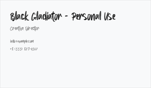 Black Gladiator - Personal Use Business Card