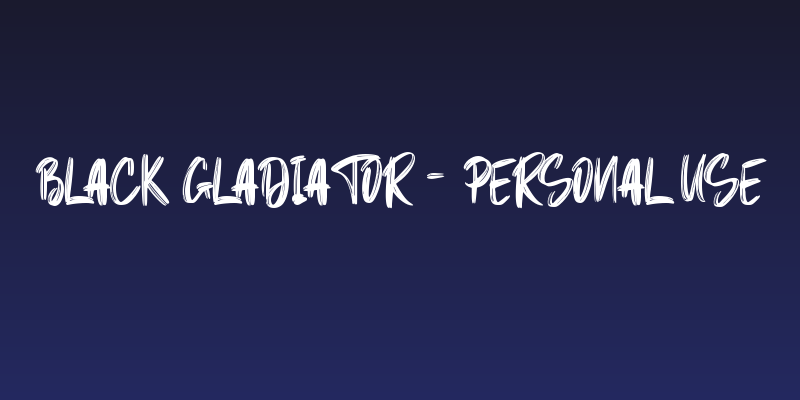 Black Gladiator - Personal Use Social Header