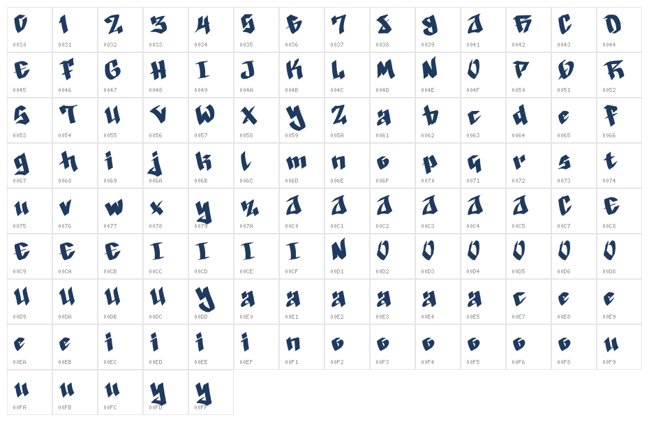 Black Graffiti Demo Character Map