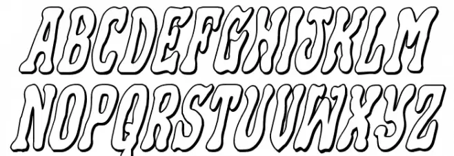 Black Gunk 3D Italic 字体 大写