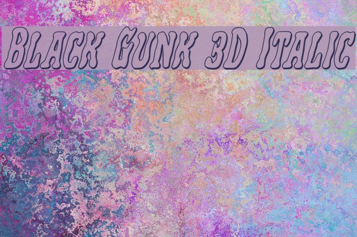 Black Gunk 3D Italic Font examples