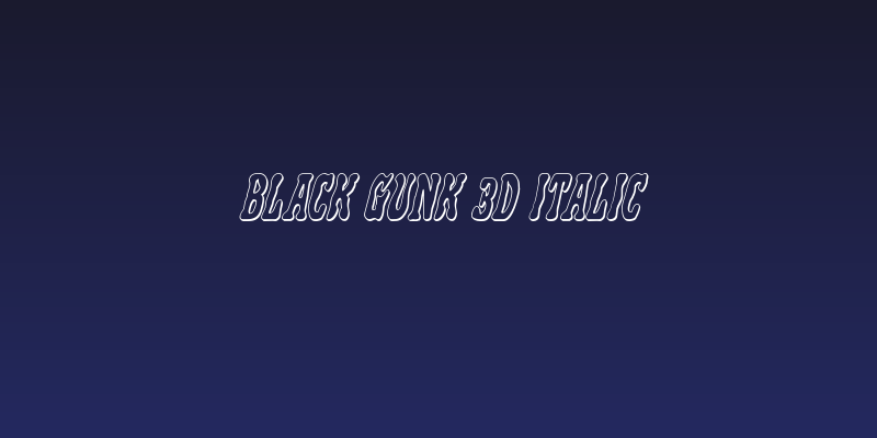 Black Gunk 3D Italic Social Header