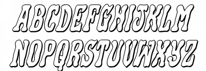Black Gunk 3D Italic Caratteri MINUSCOLO
